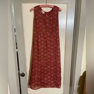 April Cornell Sleeveless Maxi Dress in Deep Rose Floral